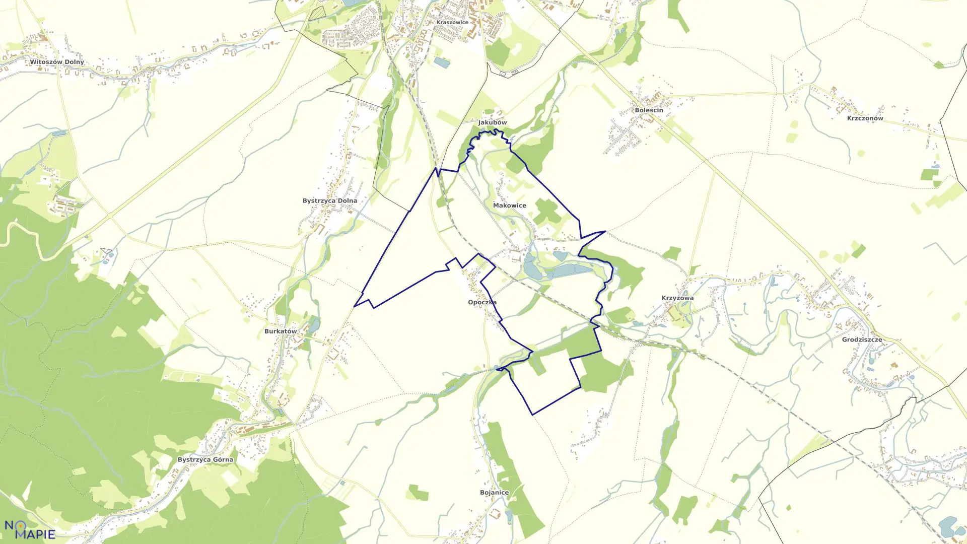 Mapa obrębu Makowice w gminie Świdnica